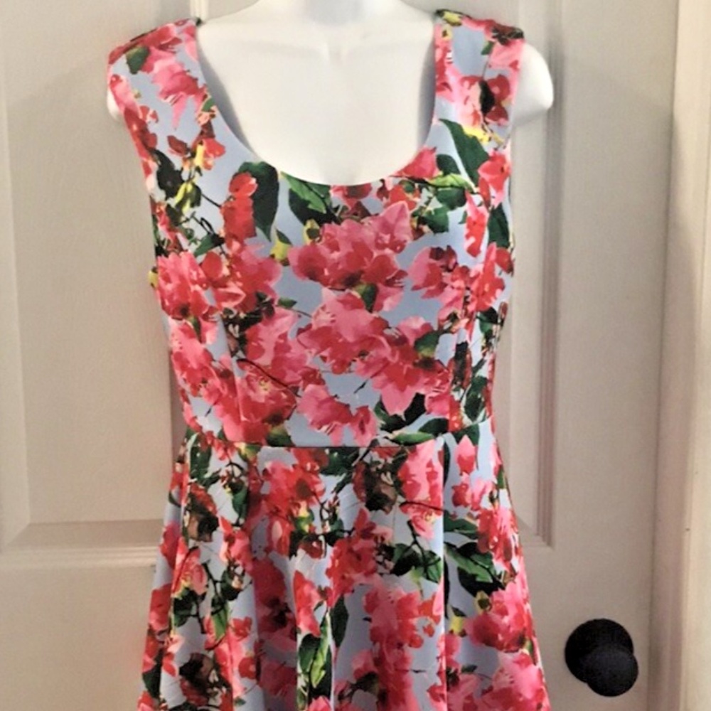 MILLY Designation Fit and Flare Scuba Dress - Sz 12 - Rare blue background color